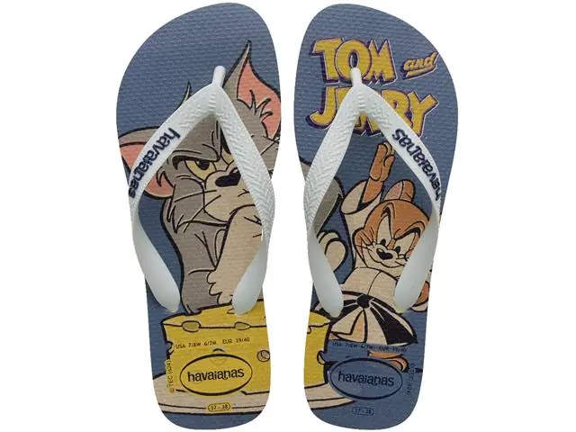 Chinelo Havaianas Top Warner Clas Buttercream/Branco