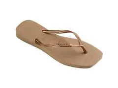 Chinelo Havaianas Sl Sq Logo Met Rose Gold/Rose Gold - 1
