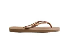 Chinelo Havaianas Sl Sq Logo Met Rose Gold/Rose Gold - 2
