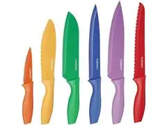 Conj. Facas 12pc Cuisinart Revest. Cerâmico Colorido - 0
