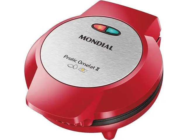 Omeleteira Pratic Omelet II Mondial Vermelho/Inox 800W 110V OM-04-RI