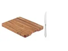 Combo Essencial Tramontina: Tábua Churrasco Teca + Faca Laguna Inox - 0