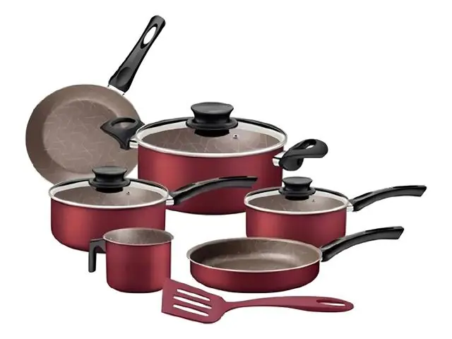 Jogo de Panelas Tramontina Paris Antiaderente Vermelho 7 Peças
