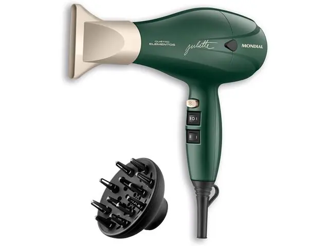Secador de Cabelo By Juliette Mondial Verde Oliva 2000W 110V