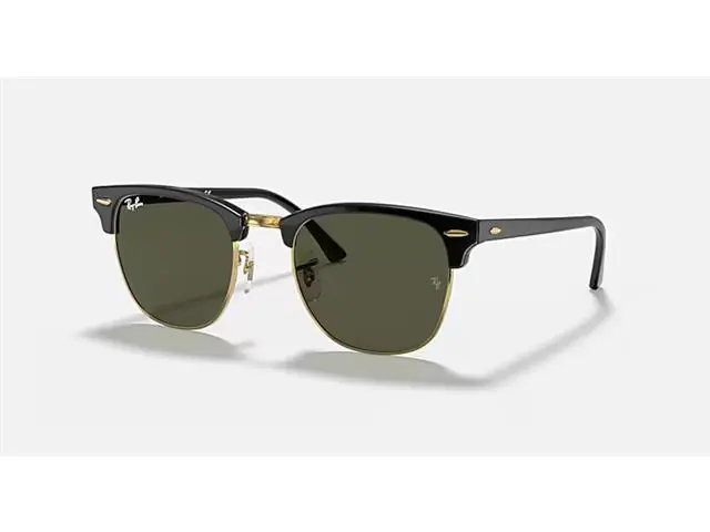 Óculos de sol Ray-Ban CLUBMASTER PRETO/ARISTA G-15 VERDE