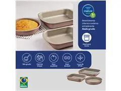 Jogo Assadeiras Tramontina Brasil Antiaderente Mocaccino 3 Peças - 5