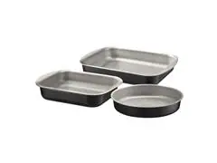 Jogo Assadeiras Tramontina Brasil Antiaderente Preto 3 Peças - 0