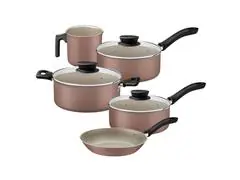 Jogo Panelas Tramontina Linz Antiaderente Mocaccino 5 Peças