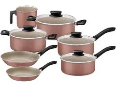 Jogo Panelas Tramontina Linz Antiaderente Mocaccino 7 Peças