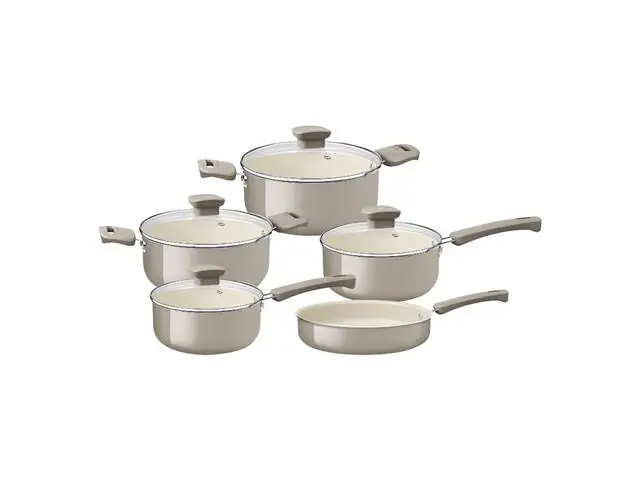 Jogo Panelas Tramontina Veronese Cerâmica Bege 5 Peças