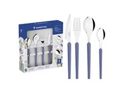 Faqueiro Tramontina Obelline Inox Azul Boreal 24 Peças