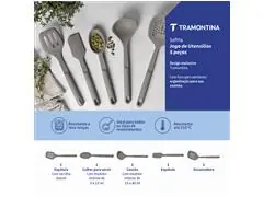 Jogo Utensílios Tramontina Softta Silicone Cinza 5 Peças - 7