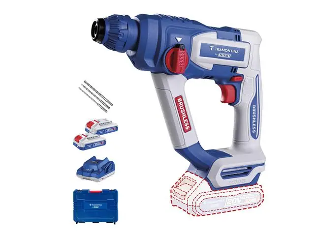 Martelete SDS Plus 20V 18mm Kit 2Bat + Maleta