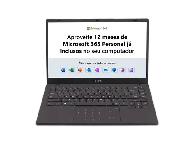 Notebook Ultra 14" Celeron 4GB 128GB W11 Cinza Escovado