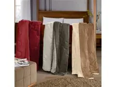 Edredom Casal Plush Flannel Chocolate Escuro/Claro 1pc - 0