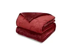 Edredom Casal Plush Flannel Vermelho Escuro/Claro 1pc - 2