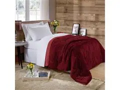 Edredom Casal Plush Flannel Vermelho Escuro/Claro 1pc - 4