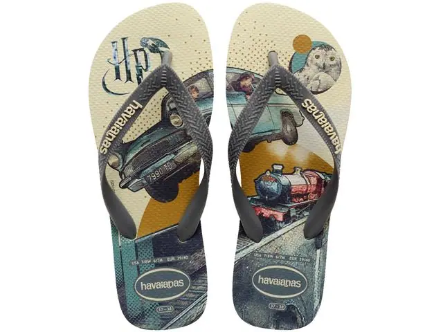 Chinelo Havaianas Harry Potter Bege Palha/Cinza Aco Tam 37-38