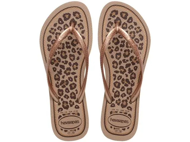 Chinelo Havaianas Slim Animals Rose Gold/Rose Gold Tam 35-36