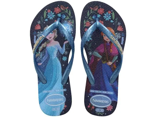 Chinelo Havaianas Kids Slim Princess Azul/Azul Lavanda Tam 23-24