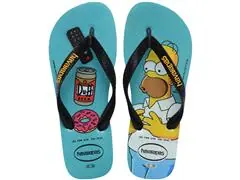 Chinelo Havaianas Simpsons Azul Tradi/Preto Tam 37-38