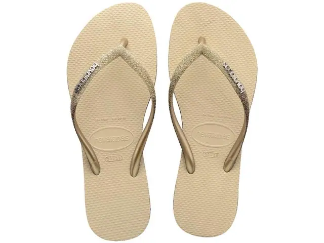 Chinelo Havaianas Slim Sparkle Me Areia Tam 39-40