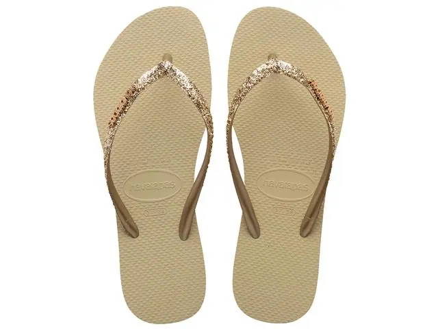 Chinelo Havaianas Slim Glitter Ii Areia Tam 39-40