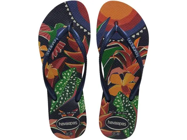 Chinelo Havaianas Slim Tropical Marinho/Marinho