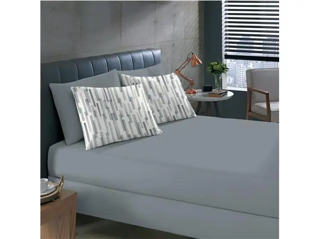 Jogo Cama Quen Basic Rolinho Est.Natan Grafite 3pc