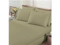 Jogo Cama Solteiro Basic Rolinho Liso 278 Verde Musgo 2pc - 2