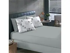 Jogo Cama Quen Basic Rolinho Est.Scarlet Cinza 3pc - 0