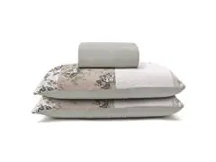 Jogo Cama King Basic Rolinho Est.Scarlet Cinza 3pc - 3