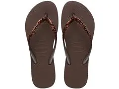 Chinelo Havaianas Slim Glitter Ii Cafe Tam 33-34