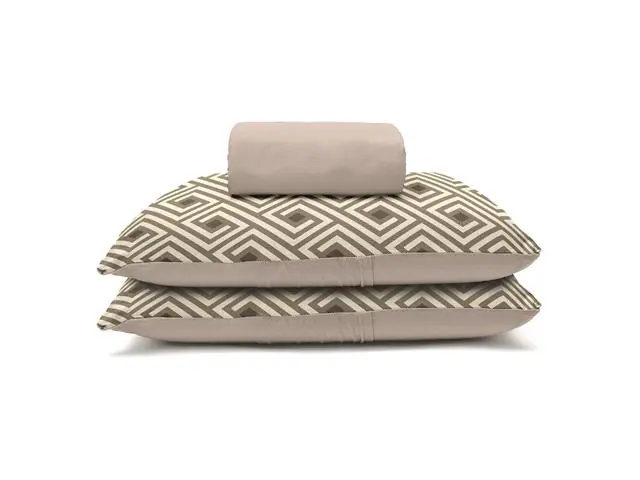 Jogo Cama King Basic Rolinho Est.Denis Bege 3pc
