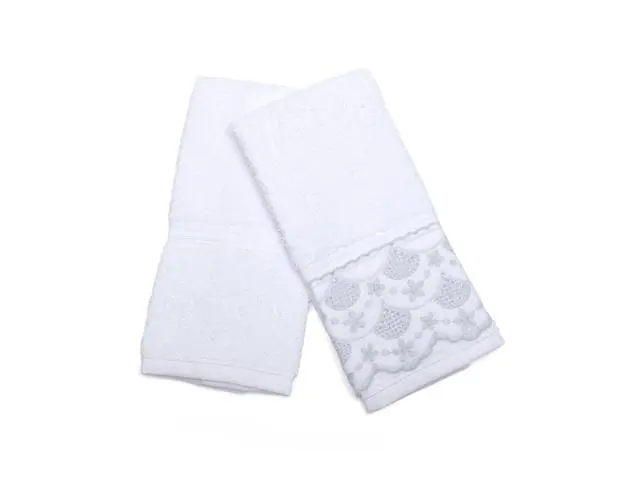 Kit Toalha Buettner Social com Renda Branco