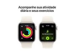 Apple Watch SE 3 40mm Alumínio Prata Pulseira Esportiva Branca - 5