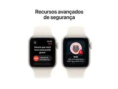 Apple Watch SE 3 40mm Alumínio Prata Pulseira Esportiva Branca - 6