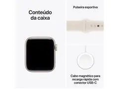 Apple Watch SE 3 40mm Alumínio Prata Pulseira Esportiva Branca - 7