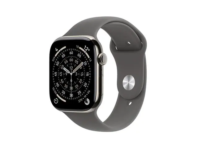 Apple Watch Series 11 46mm Titânio Natural Pulseira Esportiva Cinza
