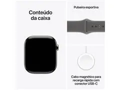 Apple Watch Series 11 46mm Titânio Natural Pulseira Esportiva Cinza - 7