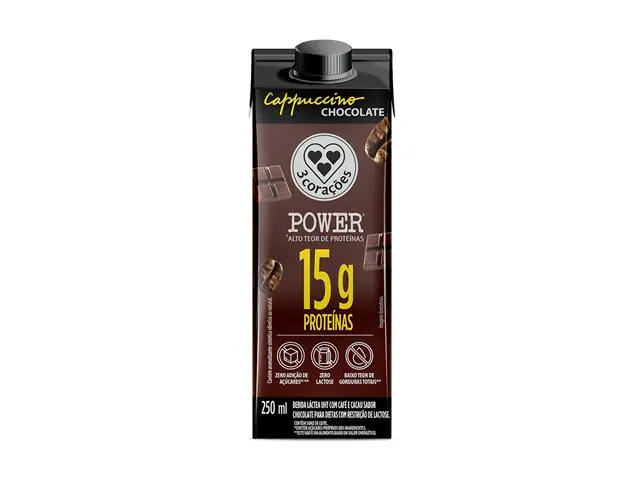 Bebida Láctea Cappuccino Chocolate Zero Lactose Power 12x250ml