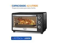 Forno Elétrico Mondial Family II 42L Preto/Inox 1600W 110V - 1