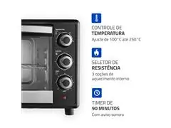Forno Elétrico Mondial Family II 42L Preto/Inox 1600W 110V - 4