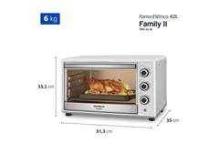 Forno Elétrico Mondial Family II 42L Branco/Inox 1600W 110V - 7
