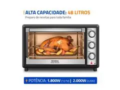 Forno Elétrico Mondial Family Grill 48L Preto/Inox 2000W 220V - 1