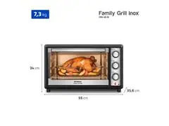 Forno Elétrico Mondial Family Grill 48L Preto/Inox 2000W 220V - 7