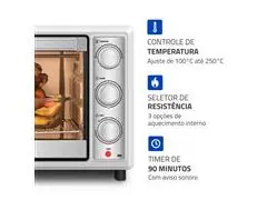 Forno Elétrico Mondial Family Grill 48L Branco/Inox 2000W 220V - 4