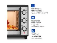 Forno Elétrico Mondial Family Grill 52L Preto/Inox 1800W 110V - 4