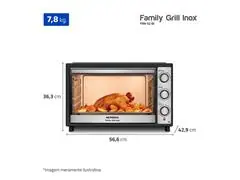 Forno Elétrico Mondial Family Grill 52L Preto/Inox 2000W 220V - 7