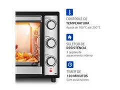 Forno Elétrico Mondial Family Grill 60L Preto/Inox 1800W 110V - 4